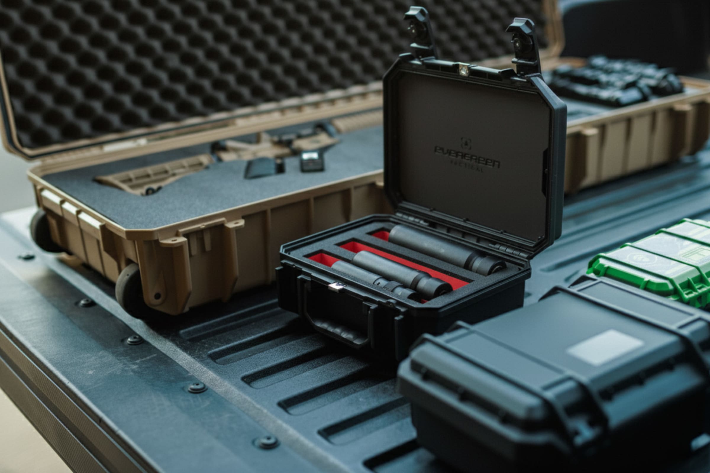 Evergreen 530 Suppressor Case – 5 Suppressors + Accessory Storage